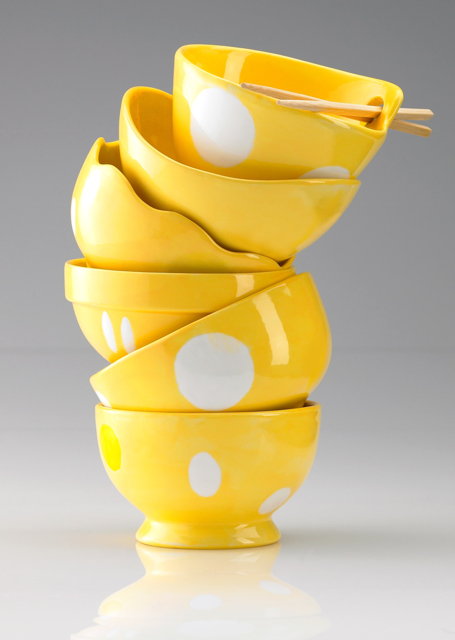 Gare Stacked Yellow Ceramic Bowls